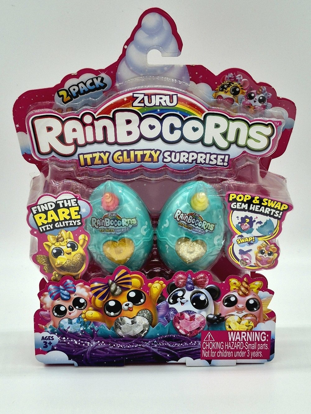 ZURU Rainbocorns Itzy Glitzy Surprise 2 Pack Mystery Eggs New